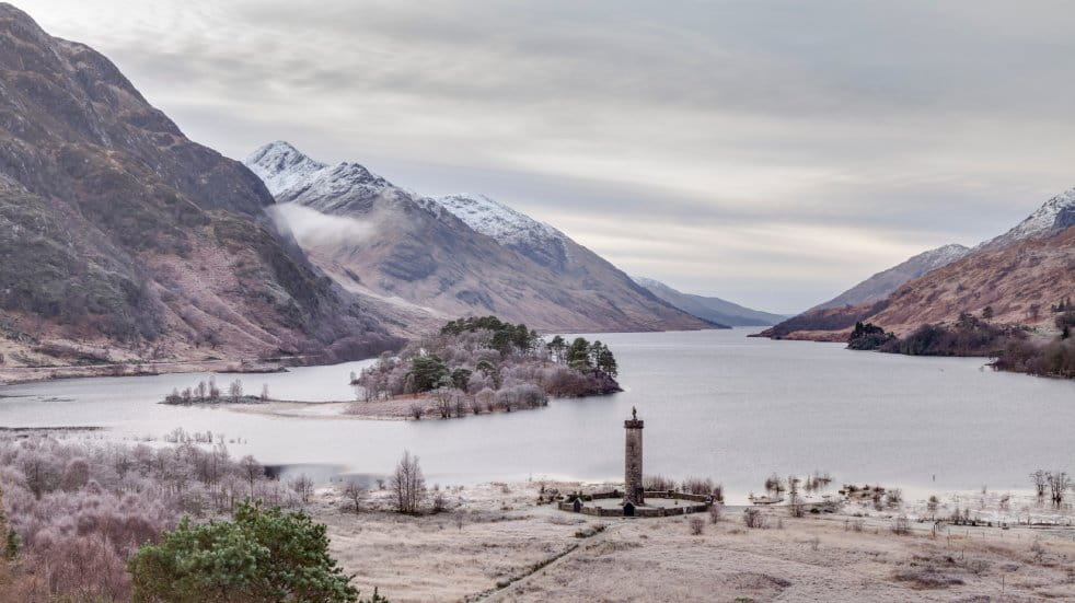 Glenfinnan Monument in winter